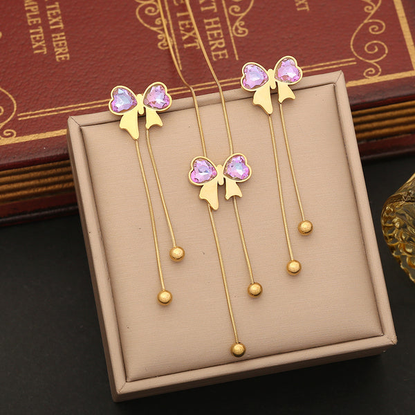 Fashion Bowknot Bowknot Stainless Steel Electroplating Necklaces