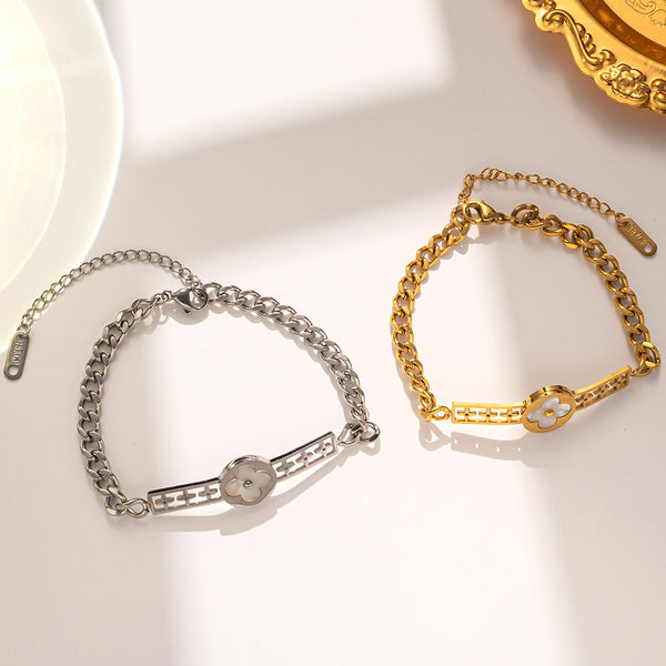 Women Geometric Titanium Steel 18K Gold Plated Bracelets