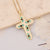 Women Retro Vintage Eye Cross Copper Oil Dripping Pendants