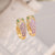 Women Metal Snake Shape Copper Oil Dripping Earrings