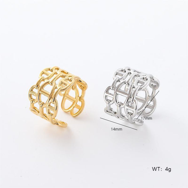 Retro Vintage Women Retro Vintage Geometric Stainless Steel Electroplating Rings