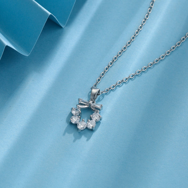 Minimalist Flower Geometric Stainless Steel Diamond Inlay Necklaces