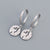 925 Sterling Silver Round Geometric Silver Stud Earrings