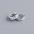 925 Sterling Silver Minimalist Circle Quadrilateral Geometric Silver Diamond Inlay Stud Earrings