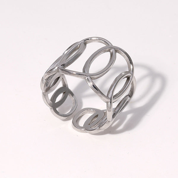 Unisex Minimalist Ellipse Geometric Stainless Steel Rings