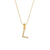 Fashion Round Stripe Number Text Letter Stainless Steel 18K Gold Plated Necklaces