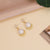 Women Retro Vintage Pearl Geometric Heart Alloy Electroplating Stud Earrings