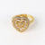 Moderate Luxury Women Fan-Shape Square Heart Circle Gold Plated Copper Rings