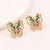 Butterfly Bowknot Copper Diamond Inlay Earrings