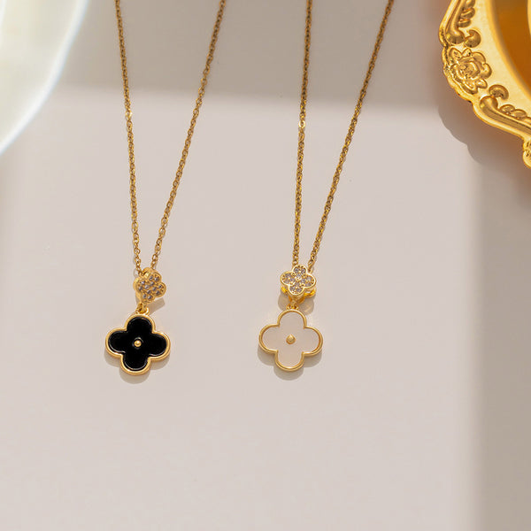 Natural Geometric Titanium Steel 18K Gold Plated Necklaces