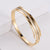 Women Korean Stripe Metal Diamond Checkered Stainless Steel Bangles