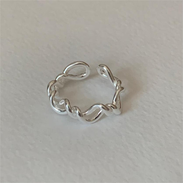 925 Sterling Silver Women Korean Knot Silver Silver Plating Rings