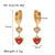 IG Style Circle Heart Tennis / Diamond Line Heart Geometric U-Shape Titanium Steel Electroplating Earrings