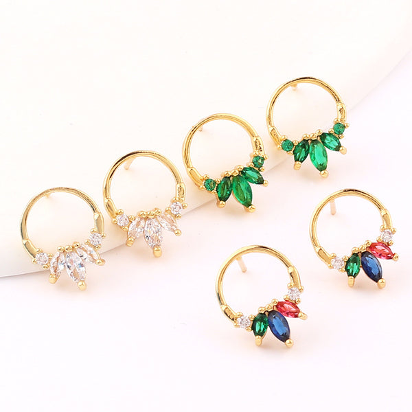 IG Style Women Irregular Butterfly Copper Diamond Inlay Earrings