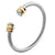 Circle Twisted Stainless Steel Diamond Inlay Bangles