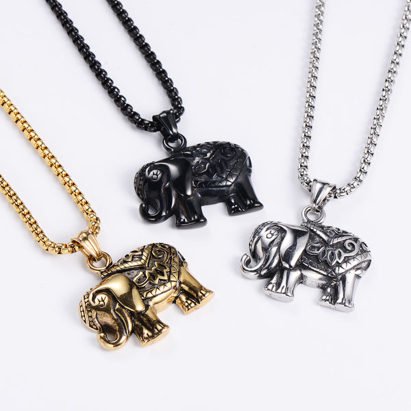 Men Metal Retro Vintage Chinese Zodiac Animal Stainless Steel Electroplating Pendants