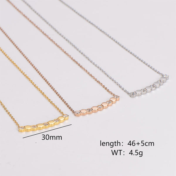 Fashion Hexagon Stainless Steel Electroplating Necklaces