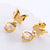 Natural Butterfly Geometric U-Shape Stainless Steel Electroplating Stud Earrings