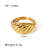 IG Style Irregular Pleated Geometric Stainless Steel Electroplating Rings