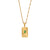 Fashion Quadrilateral Geometric Stainless Steel 18K Gold Plated Necklaces