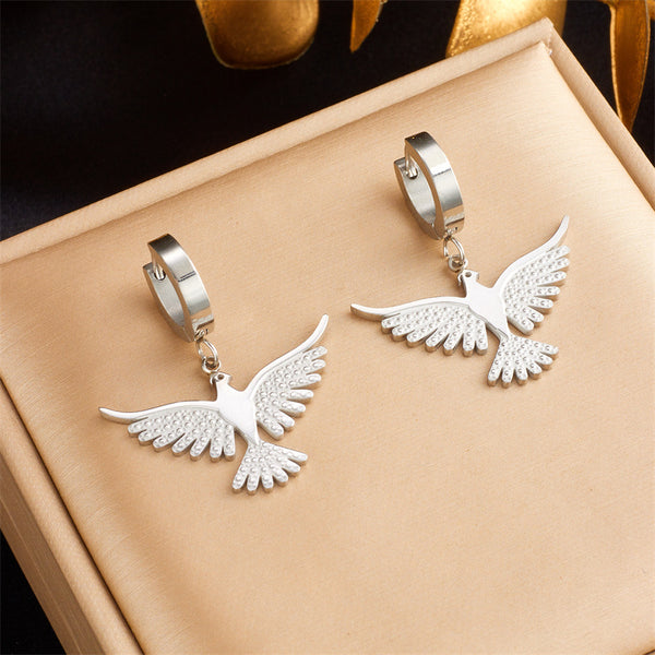 Bird Chinese Zodiac Animal Titanium Steel Electroplating Earrings