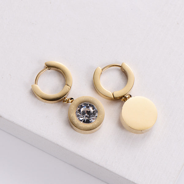 Japanese / Korean Women Metal Star Star Zircon Stud Earrings