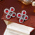 Luxurious Flower Rhombus Text Letter Geometric Number Flower Alloy Diamond Inlay Earrings