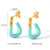 IG Style Circle Geometric Stainless Steel Oil Dripping Earrings