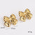 Retro Vintage Fan-Shape Heart Bowknot Stainless Steel Electroplating Stud Earrings