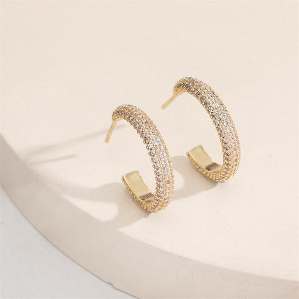 Versatile Circle Geometric Zircon Drop Earrings