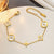 Moderate Luxury Round Geometric Titanium Steel 18K Gold Plated Necklaces