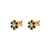 Fashion Flower Geometric Stainless Steel 18K Gold Plated Stud Earrings