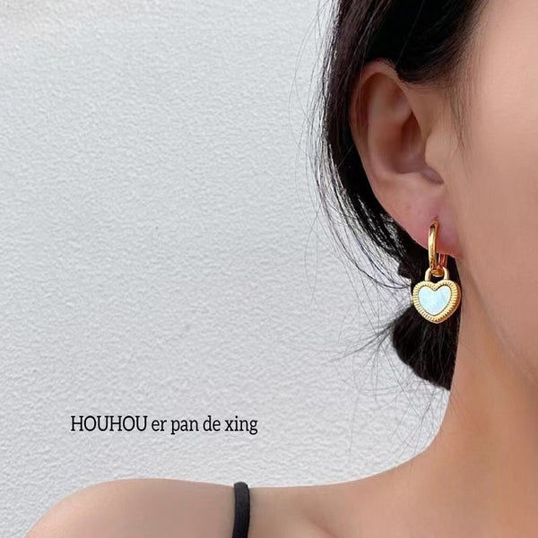 Korean Geometric Titanium Steel 18K Gold Plated Earrings