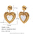 Fashion Heart Stainless Steel 18K Gold Plated Stud Earrings