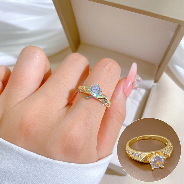 Women Cartoon Crown Brass Electroplating Rings