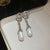 Luxurious Round Ellipse Rhombus Geometric Droplet Artificial Pearl Diamond Inlay Earrings