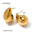 IG Style Droplet Geometric Stainless Steel 18K Gold Plated Earrings