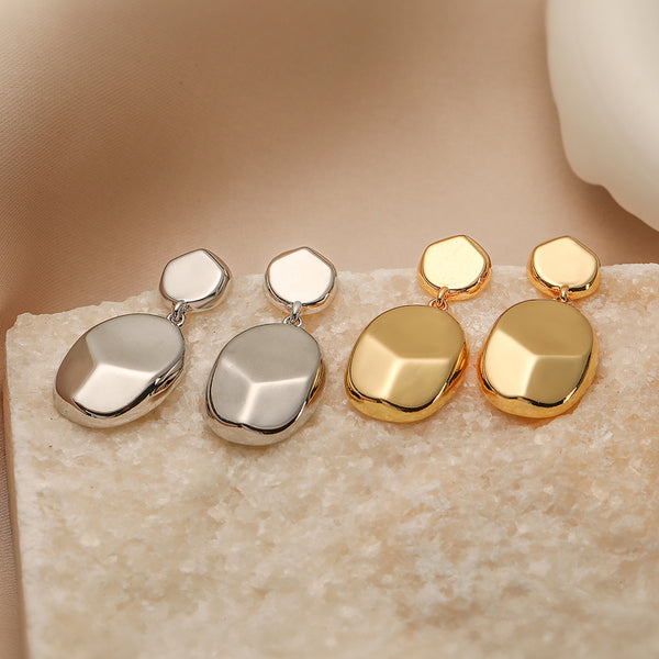 Irregular Geometric Copper Electroplating Stud Earrings