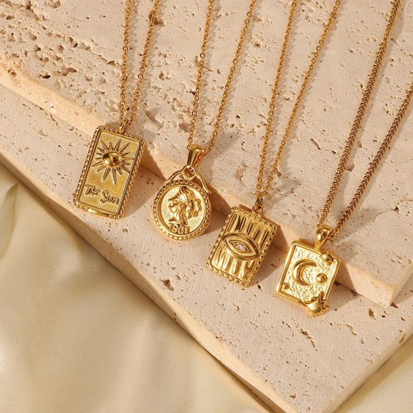 IG Style Chain Geometric Stainless Steel 18K Gold Plated Necklaces