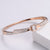 Japanese / Korean Women Metal Mixed Color Diamond Heart Stainless Steel Bangles