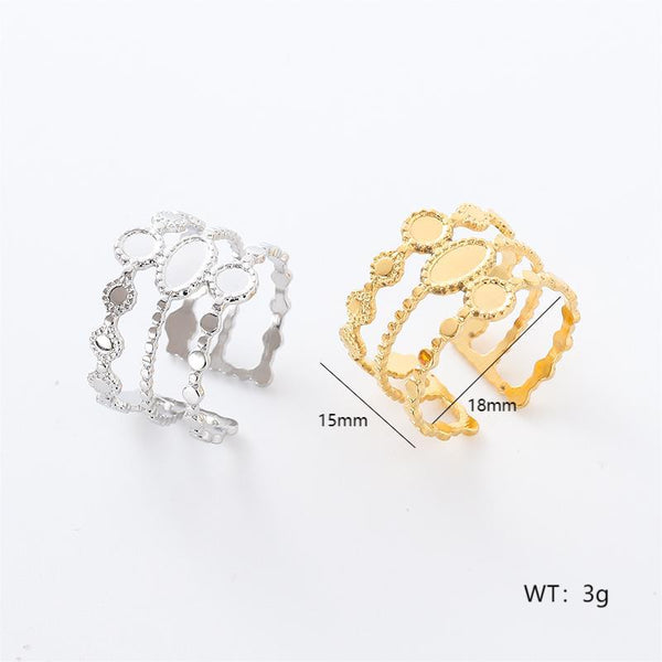 Retro Vintage Women Retro Vintage Geometric Stainless Steel Electroplating Rings