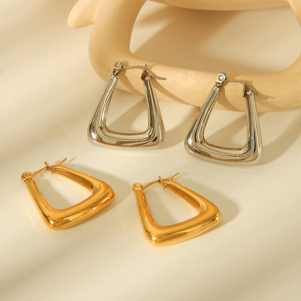 IG Style Geometric Stainless Steel Electroplating Earrings