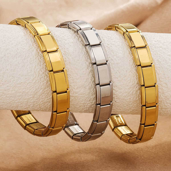 Unisex Fashion Quadrilateral Stainless Steel Electroplating Bracelets