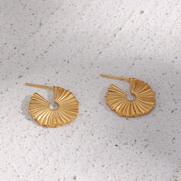 Fashion Stripe Geometric Stainless Steel 18K Gold Plated Earrings