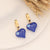 IG Style Eye Heart Stainless Steel Oil Dripping Earrings