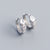 925 Sterling Silver Minimalist Round Droplet Silver Diamond Inlay Stud Earrings