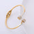 Fashion Asymmetrical Stainless Steel Diamond Inlay Bangles