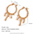 Fashion Circle Geometric Stainless Steel 18K Gold Plated Earrings