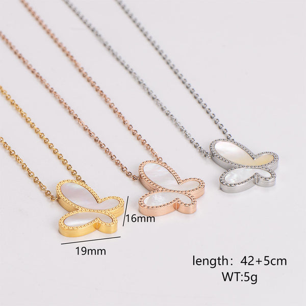 Fashion Butterfly Stainless Steel Electroplating Necklaces