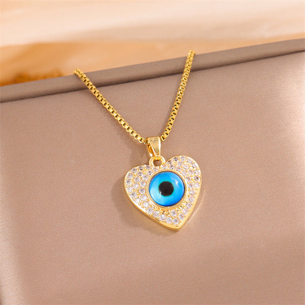 Natural Heart Stainless Steel Electroplating Necklaces